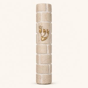 בית מזוזה זהב עגול